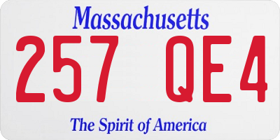 MA license plate 257QE4