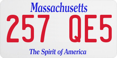 MA license plate 257QE5