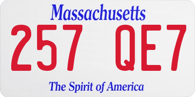 MA license plate 257QE7