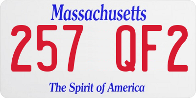 MA license plate 257QF2