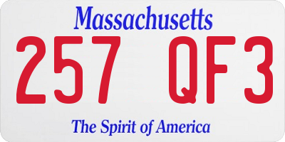 MA license plate 257QF3