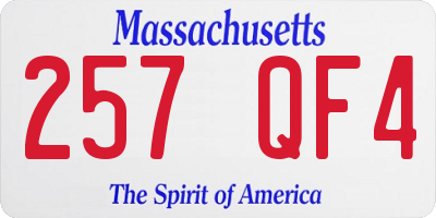 MA license plate 257QF4