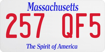 MA license plate 257QF5
