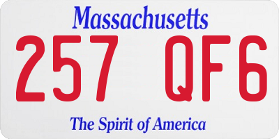 MA license plate 257QF6