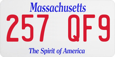 MA license plate 257QF9
