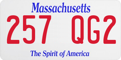 MA license plate 257QG2