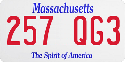 MA license plate 257QG3