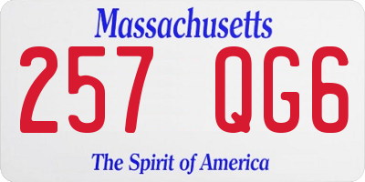 MA license plate 257QG6