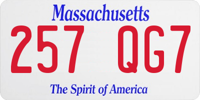 MA license plate 257QG7