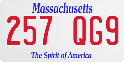 MA license plate 257QG9