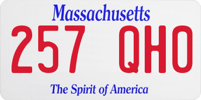 MA license plate 257QH0