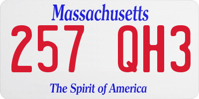 MA license plate 257QH3