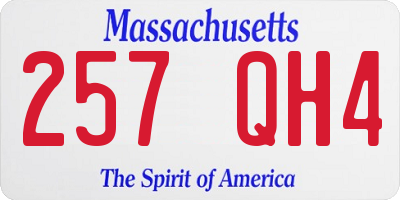 MA license plate 257QH4