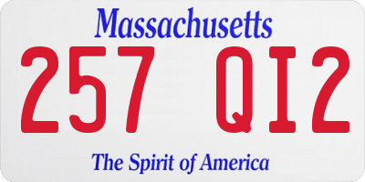 MA license plate 257QI2