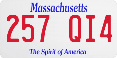 MA license plate 257QI4