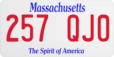 MA license plate 257QJ0