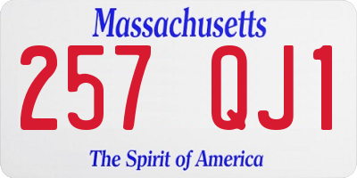 MA license plate 257QJ1