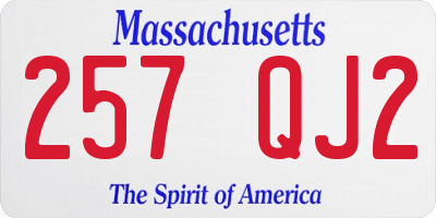 MA license plate 257QJ2