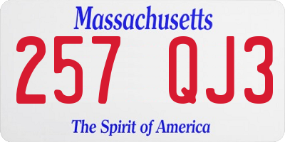 MA license plate 257QJ3