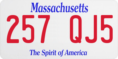 MA license plate 257QJ5