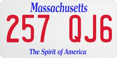 MA license plate 257QJ6