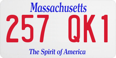 MA license plate 257QK1