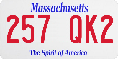 MA license plate 257QK2