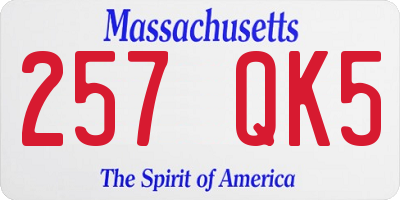 MA license plate 257QK5