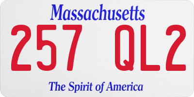MA license plate 257QL2