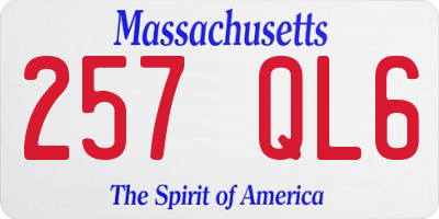 MA license plate 257QL6