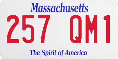 MA license plate 257QM1