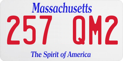 MA license plate 257QM2
