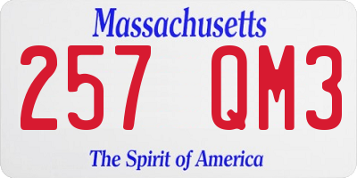 MA license plate 257QM3