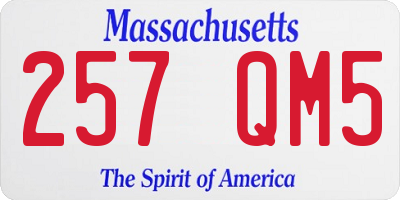 MA license plate 257QM5