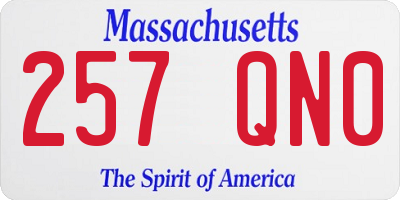 MA license plate 257QN0