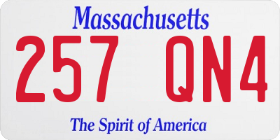 MA license plate 257QN4