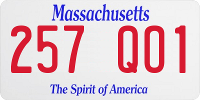 MA license plate 257QO1
