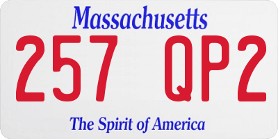 MA license plate 257QP2