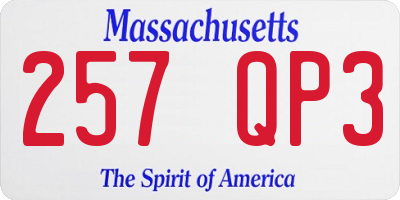 MA license plate 257QP3