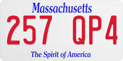 MA license plate 257QP4