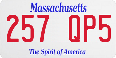 MA license plate 257QP5