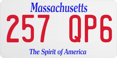 MA license plate 257QP6
