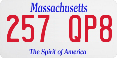 MA license plate 257QP8