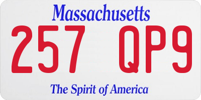 MA license plate 257QP9