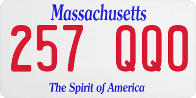 MA license plate 257QQ0