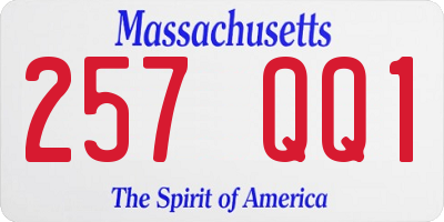 MA license plate 257QQ1