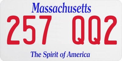 MA license plate 257QQ2