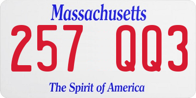 MA license plate 257QQ3