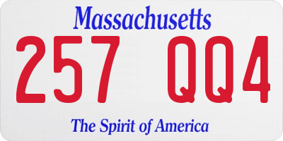 MA license plate 257QQ4