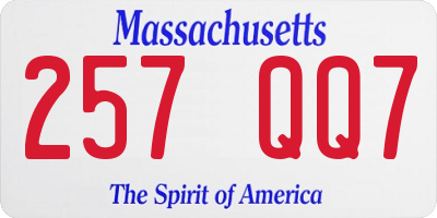 MA license plate 257QQ7